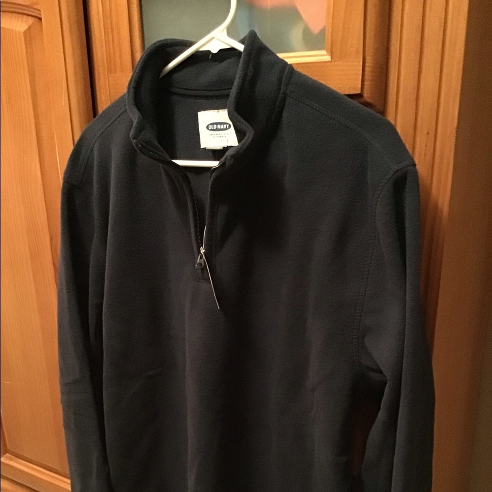 Men’s Fleece Long Sleeve Shirt Blue Size Large